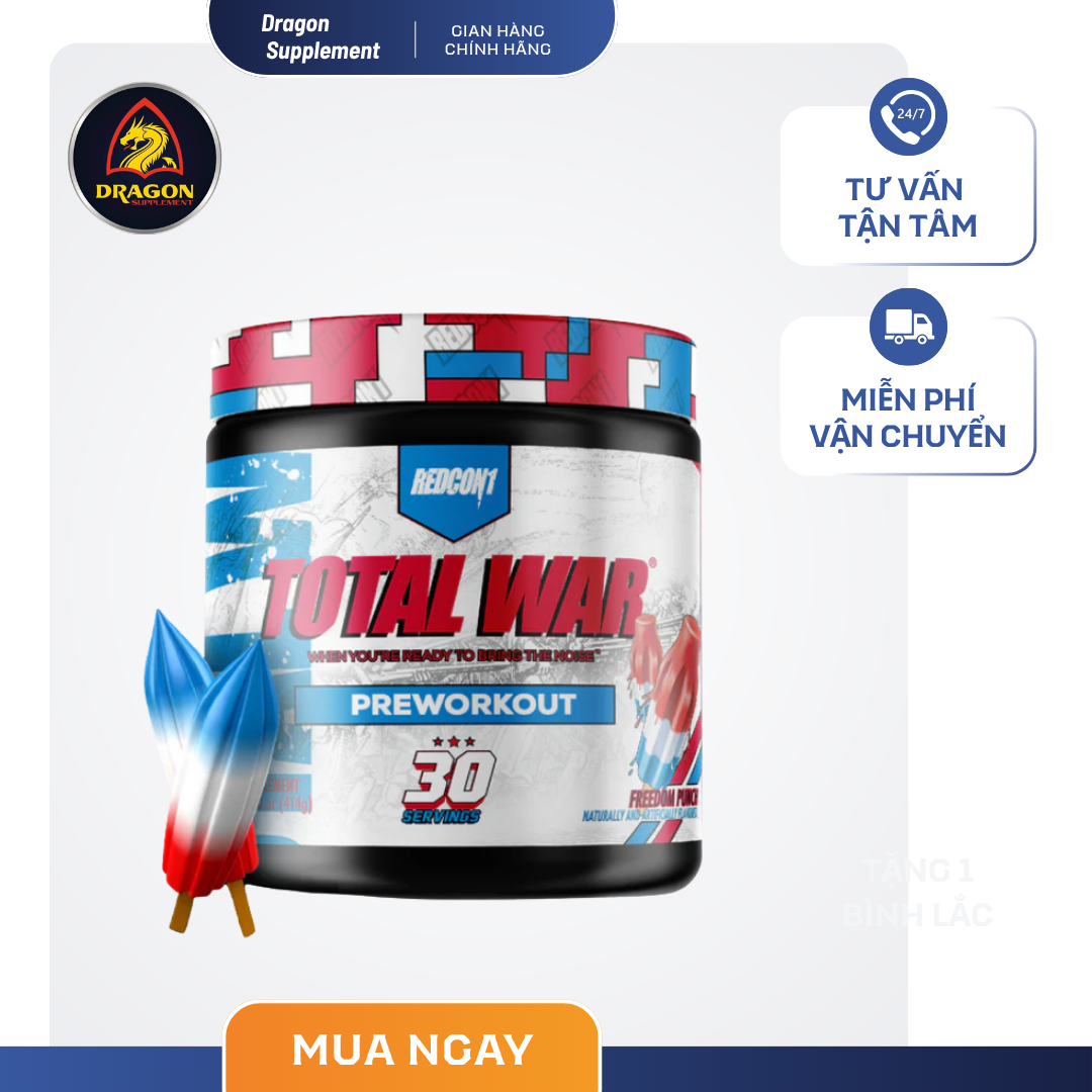 Redcon1 Total War Pre-workout tăng sức mạnh và sức bền (30 liều dùng)