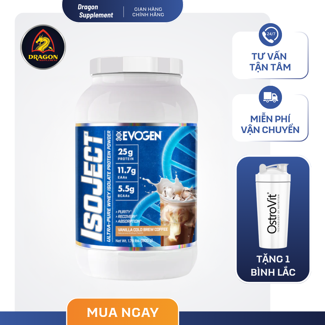Evogen Isoject - Whey Protein đẳng cấp nhất với công nghệ tiên tiến và enzyme tiêu hóa (4lbs)